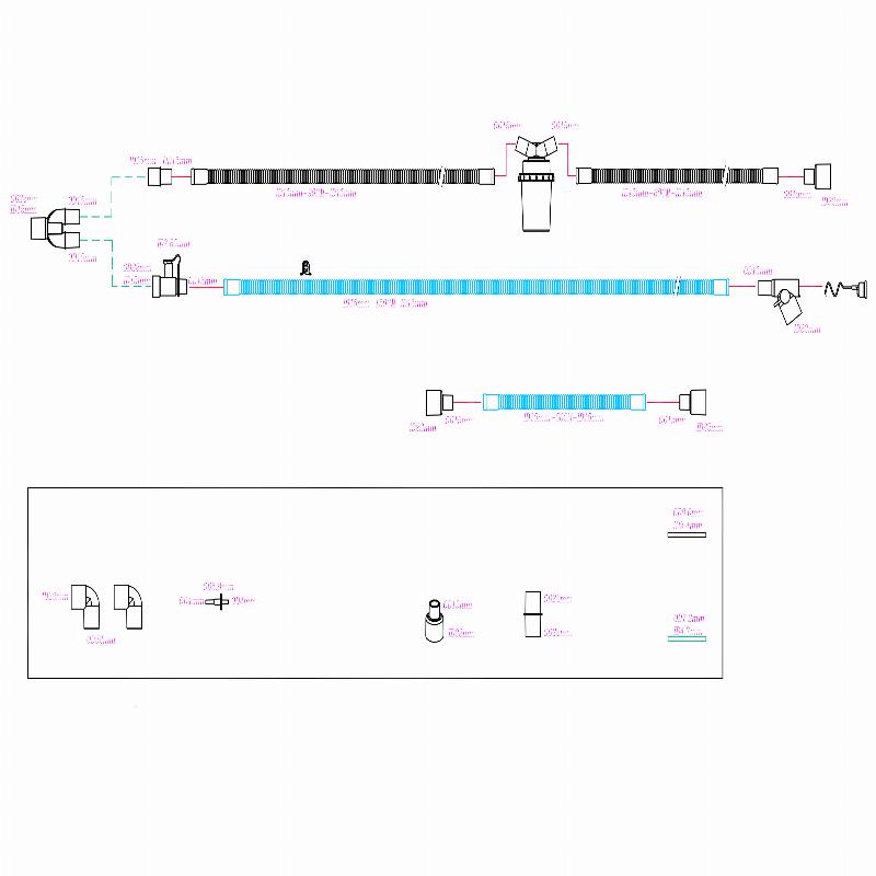 Контур дихальний одноразовий MEDICARE, з 1 вологозбірником та підігрівом лінії вдиху, педіатричний